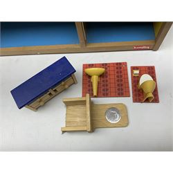 Swedish Lundby dolls house with furniture, H42cm, L66cm