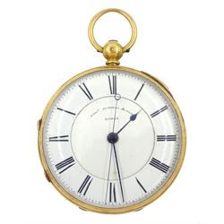 Victorian 18ct gold open face key wound 