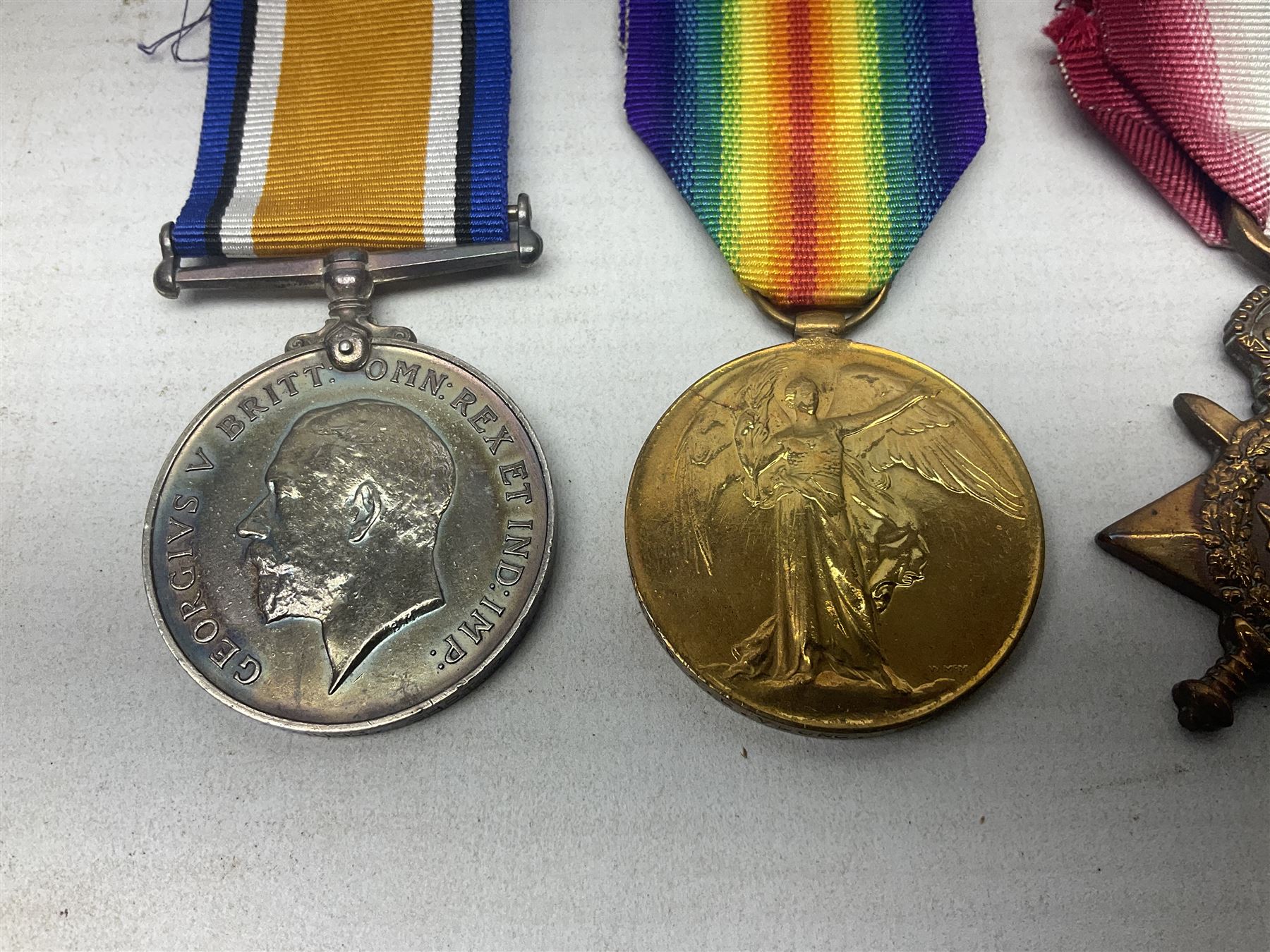 WW1 Naval group of four medals comprising British War Medal, 1914-15 Star and Victory Medal awarded to 346238 A.G. Young SHPT. 2  R.N.; and George V Long Service and Good Conduct Medal awarded to 346238 A.G. Young SHPT. 1 H.M.S. Victory; all with ribbons