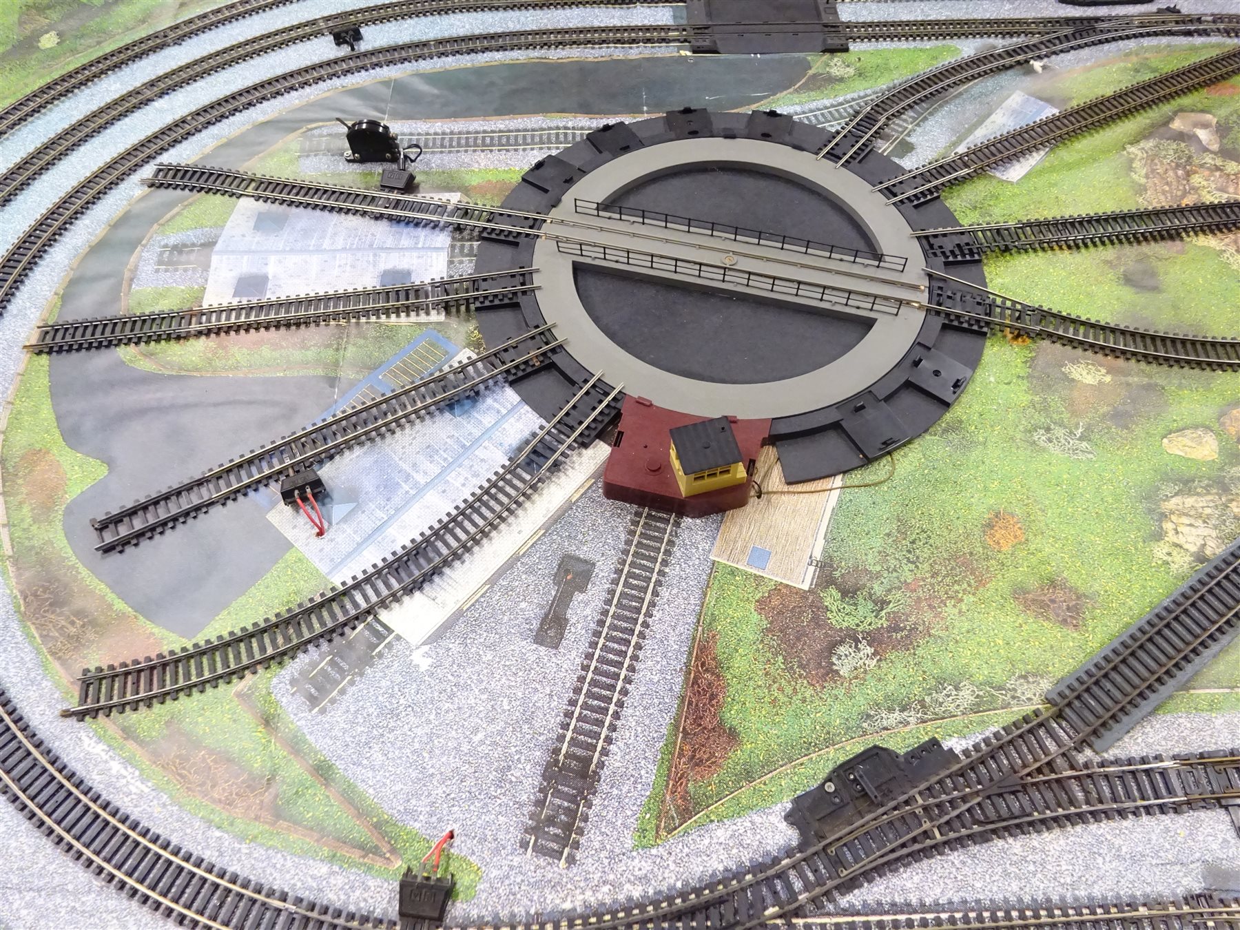 'OO' gauge model railway layout with central electrically operated