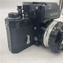 Nikon F Photomic Tn camera body, serial no. 6876146, circa 1967 with 'Nikon NIKKOR-S.C Auto 1:1.4 f=50mm' lens, serial no. 1446384 
