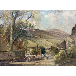 Gordon Clifford Barlow (British 1913-2005): 'Kettlewell - Yorkshire Dales', oil on board signed, titled on artist's studio label verso 37cm x 50cm 
Notes: Barlow was the protégé of Herbert Royle (1870-1958)