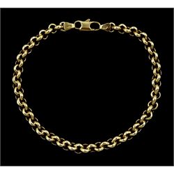 9ct gold rolo link bracelet, hallmarked