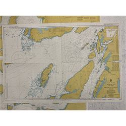 Twenty-two Taunton sea charts, to include Loch Na Keal and Lock Tuath, Inner Sound, Loch Crinan to Firth of Lorne, North Minch-Southern Part etc