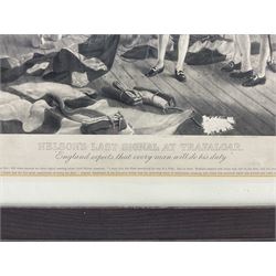 After Thomas Davidson (British 1803-1874): 'Nelson's Last Signal at Trafalgar', monochrome photogravure 45cm x 61cm 