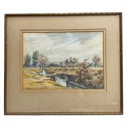 Colonial School (Early 20th century): 'Peshawar Fort' - Pakistan, watercolour indistinctly signed and dated '27, titled verso 26cm x 37cm