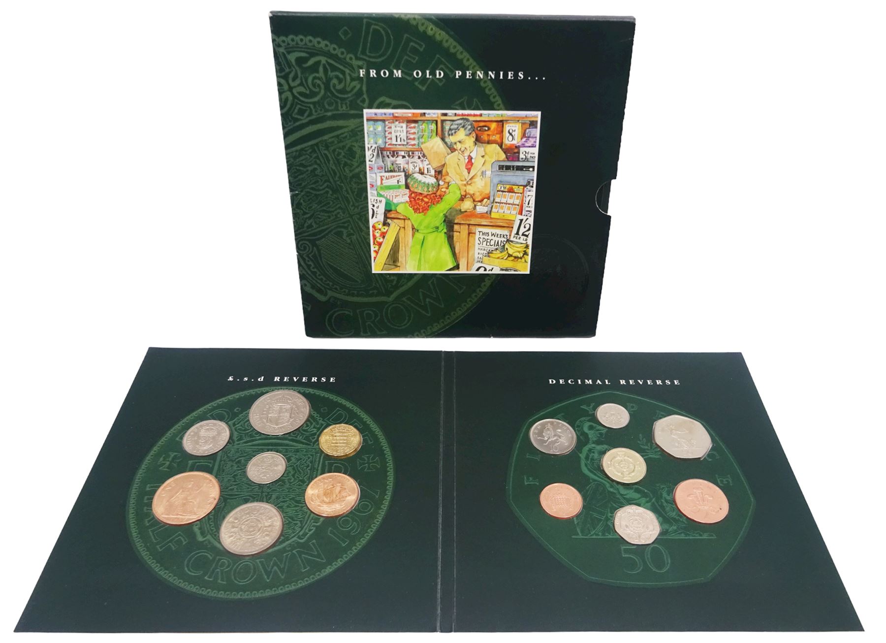 The Royal Mint United Kingdom 1994 proof coin collection, 1994 and 1996 silver proof one pound coins, all cased with certificates, 'From Old Pennies to Decimal Pence' coin set in card folder, etc.