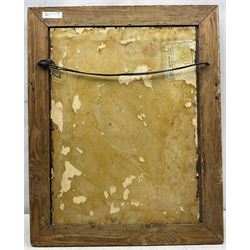 Frank Moss Bennett (British 1874-1952): Lady in a Sunlit Courtyard, oil on board unsigned 52cm x 39cm