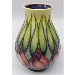  Moorcroft 'April Tulips' small baluster vase designed by Emma Bossons, 2003, with box  