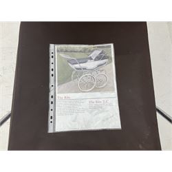 Marmet coach built 1964 pram, with detachable body, brown coachwork and hood, L118cm, H113cm