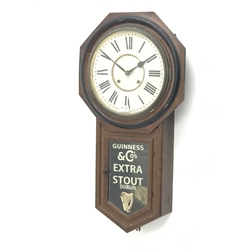  Ansonia wall clock with Roman dial and painted Guinness & Co's advertising glazed door, H81cm  