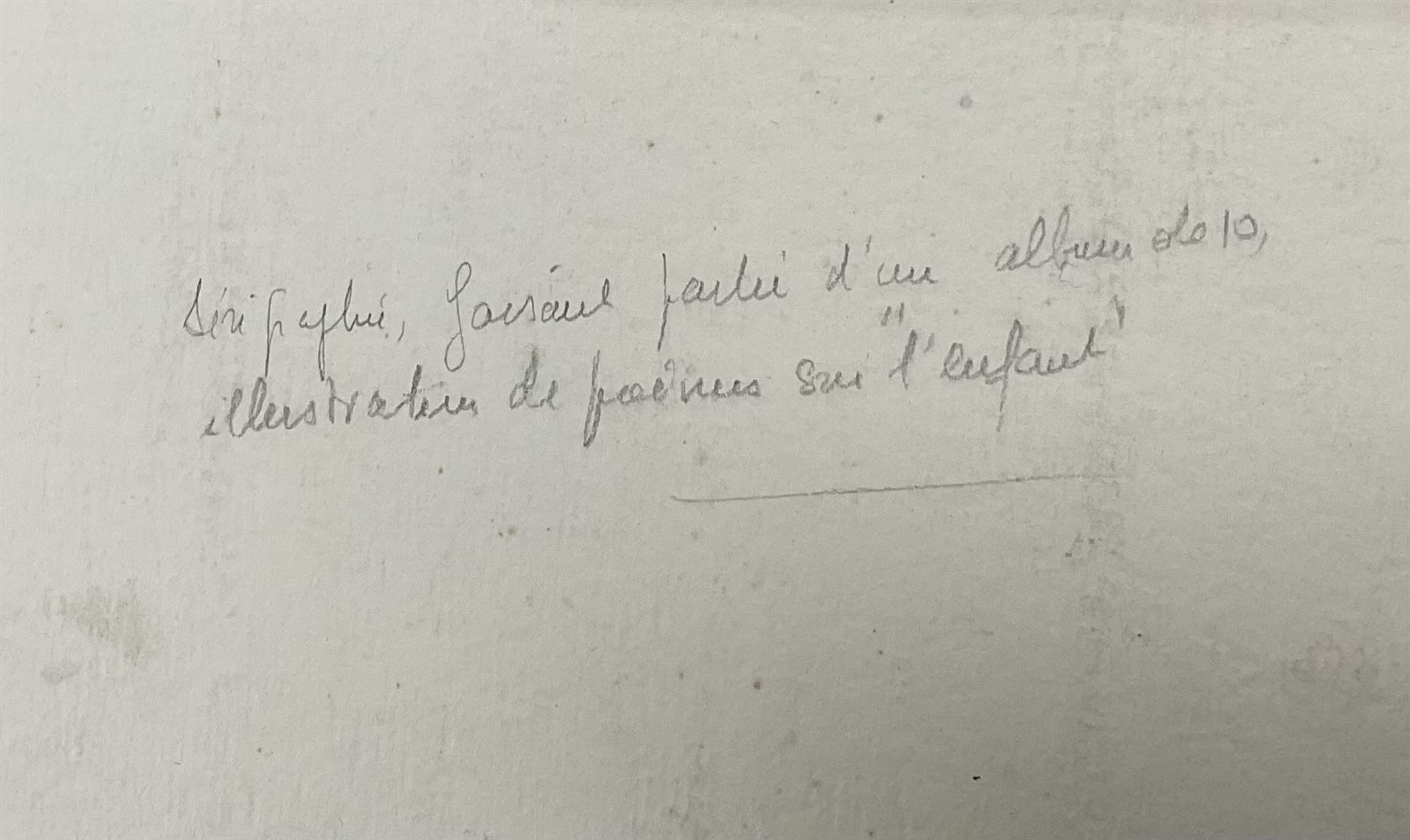 André Lejosne (French 1929-?): L'Enfant, artists proof lithograph signed and indistinctly titled in pencil, inscribed with poem verso 39cm x 43cm; Abstract Pyramid, lithograph unsigned 87cm x 60cm (2)