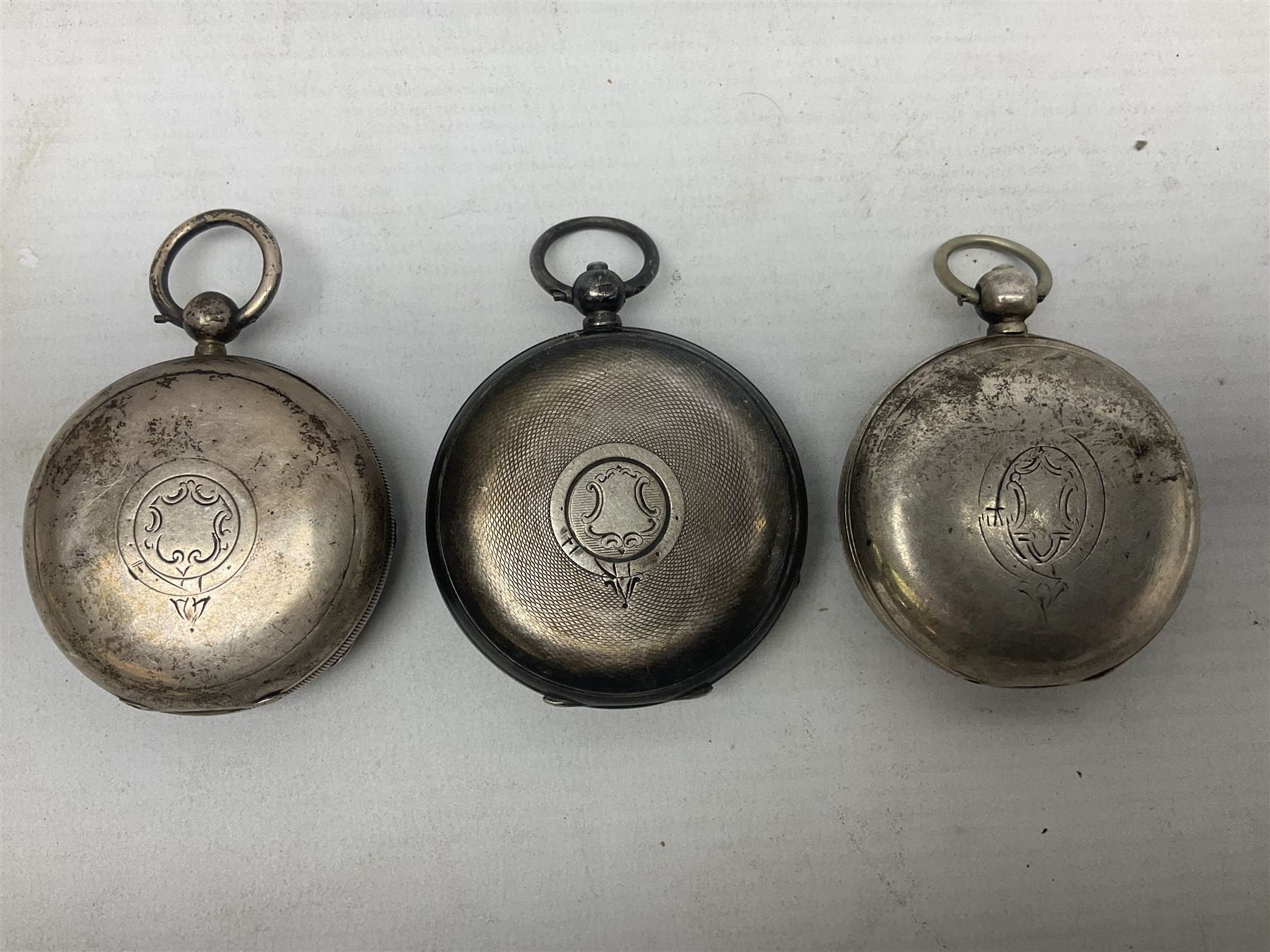 Edwardian silver open face lever fusee pocket watch by Louis Nathan, Leeds, case hallmarked Chester 1906, one other silver pocket watch by American Watch co, Waltham and a silver pocket watch case, hallmarked