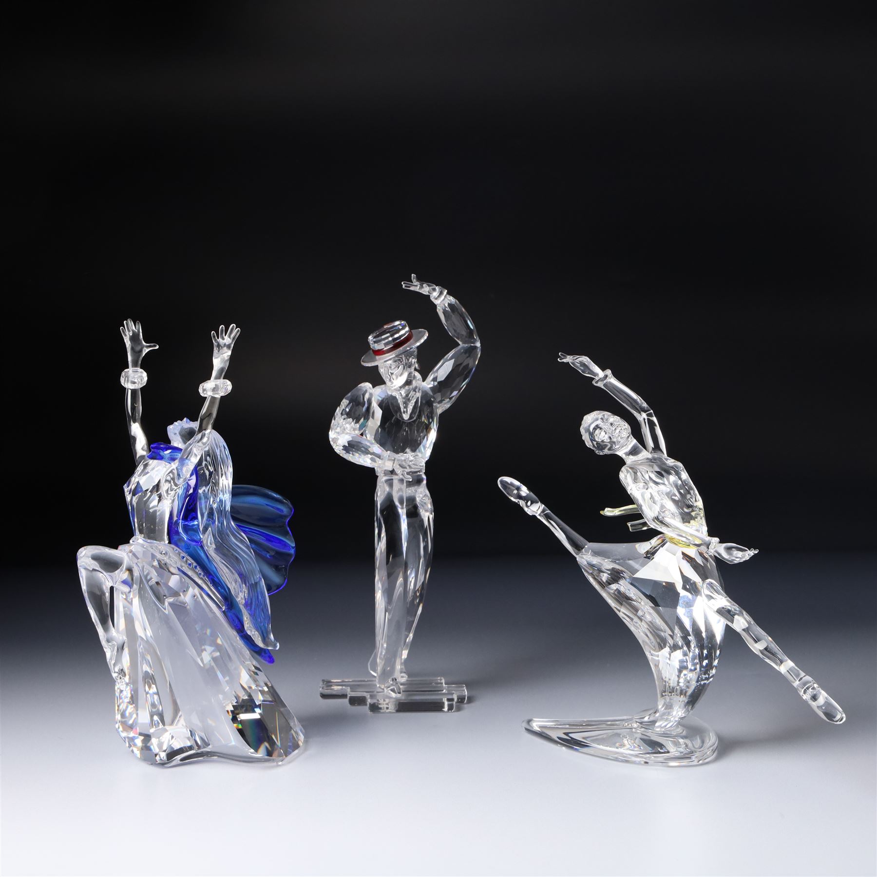 Swarovski Crystal Magic of Dance figures 'Isodora' 2002 'Antonia' 2003, and 'Anna' 2004, boxed, two with certificates