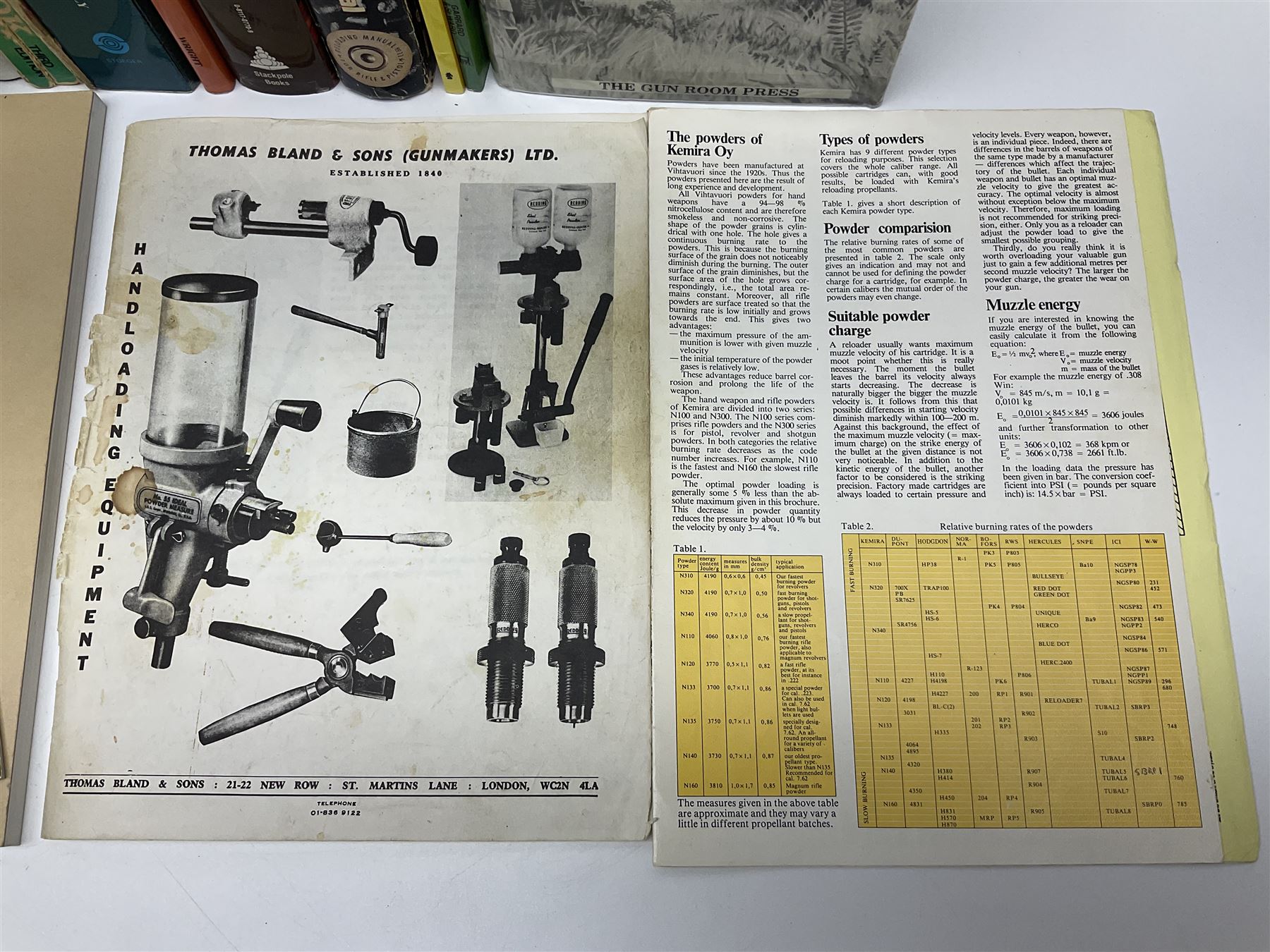 Seventeen books/pamphlets on cartridge making, ammunition, gunsmithing etc including Barnes Frank: Cartridges of the World. 2006 11th edition; Donnelly John T.: The Handloaders Manual of Cartridge Conversions. 1987; Hoyem George A.: The History and Development of Small Arms Ammunition. 2005 Volume Three; Speer Reloading Manual No.11; Baker D.J.: British Handloading Cartridge Tools. 2003. Signed by author etc