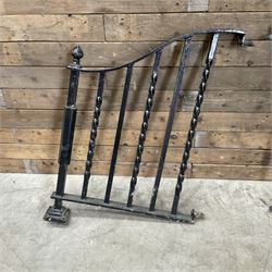 Set of wrought cast iron handrails in a black finish,