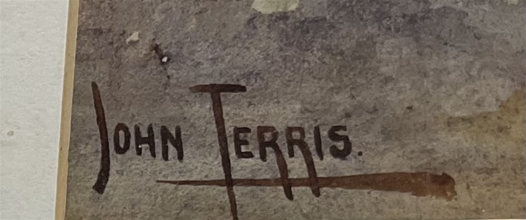 John Terris (Scottish 1865-1914): Gardening, watercolour signed 29cm x 42cm
Provenance: with Tillywally Gallery, Milnthort, Kinross-shire, label verso