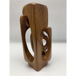 Contemporary abstract wood sculpture in the style of Brian Wilshire, H26cm