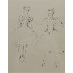 Lesley Fotherby (British 1946-): 'Preparing for Coppelia Study II', pencil sketch titled on gallery label verso 24cm x 19cm 
Provenance: exh. 'Lesley Fotherby: Sunlight and Spotlight', Chris Beetles April 2014, No.129, where purchased by the vendor
