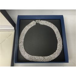 Silver-gilt drip design Lucy Q necklace, designed by Lucy Quartermaine, amber necklaces, silver-gilt stone set heart pendant, 10ct gold single stone set stud earrings, silver interchangeable pearl hoop earrings and a collection of costume jewellery and wristwatches 