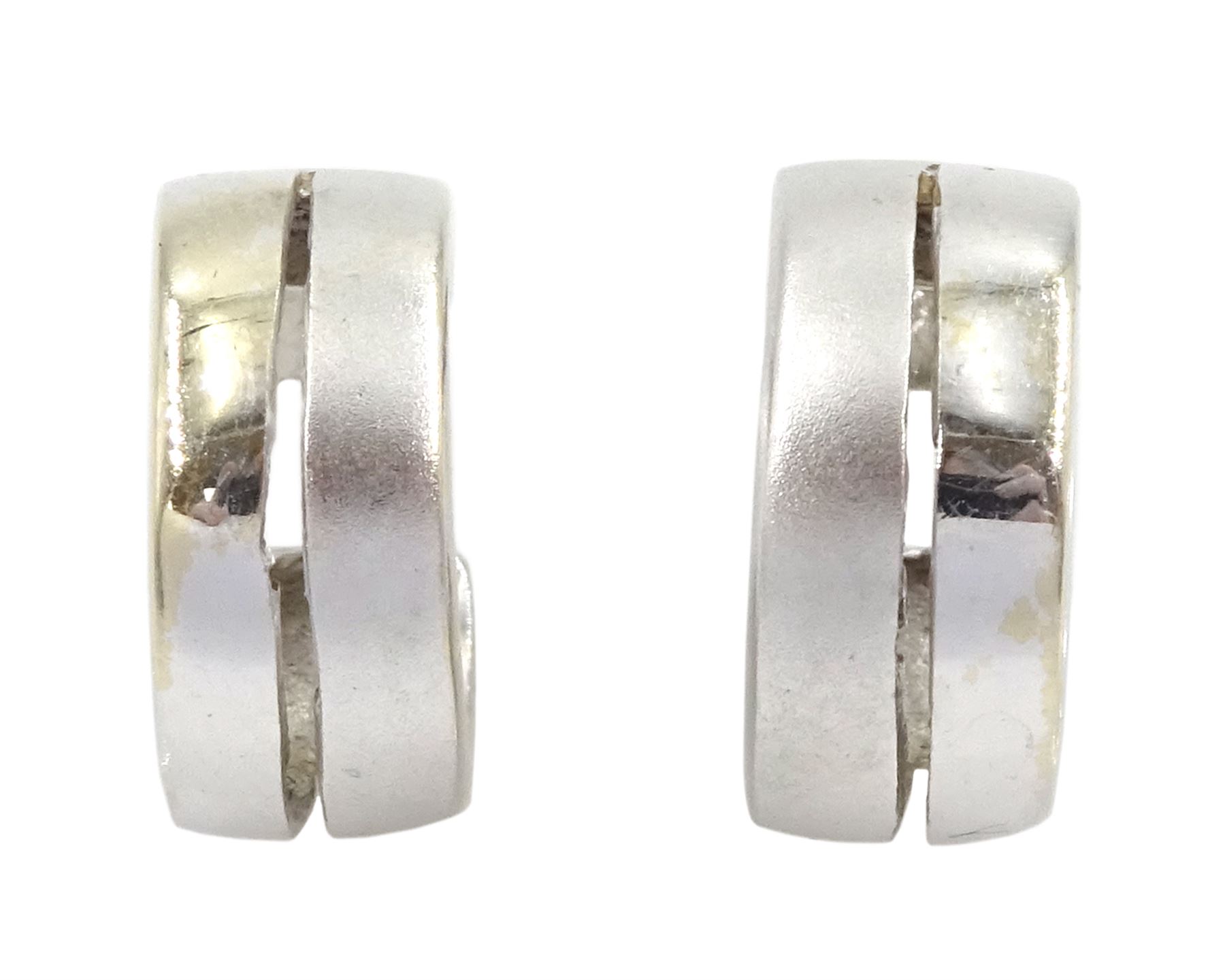 Pair of 14ct white gold hoop earrings