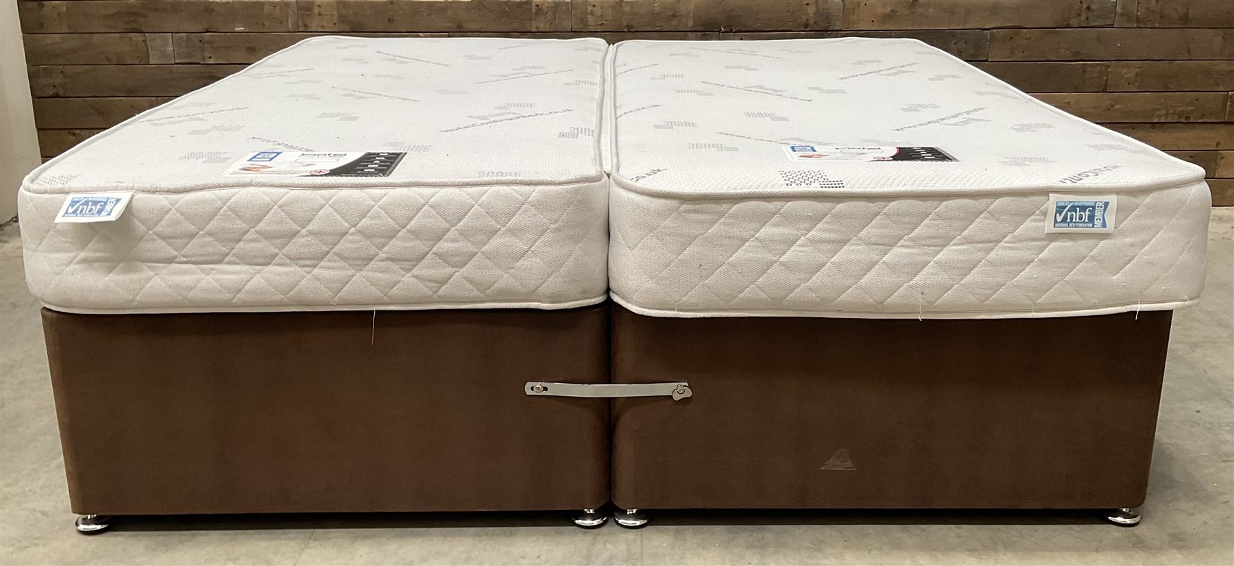Hotel Contract Beds - SuperKing pair of 3’ divan zip together twin beds