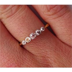 Early 20th century gold five stone old cut diamond ring, stamped 18ct Plat