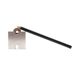 Hermès - ‘H’ pencil sharpener, brushed palladium-tone metal, with black leather-covered pe...
