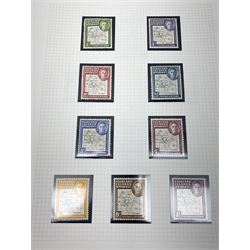 Falkland Islands, King Edward VII and later stamps, including 1904-12 values to one shilling unused, King George V 1912-20 values to five shillings unused etc, housed on pages