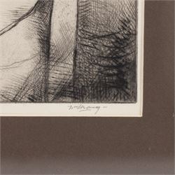 William Strang (Scottish 1859-1921): The Rt Hon Walter Runciman, large etching signed in pencil 41cm x 30.5cm; Joseph Simpson (British 1879-1939): Portrait of John Peel, lithograph signed in pencil, 34cm x 26cm (2)