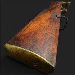 Percussion musket, the 70cm barrel with ramrod under, full walnut stock, with two sling swivels, overall L110cm
Sold as an exempt item under Section 58 (2) of the 1968 Firearms Act, to be held as a curiosity or ornament