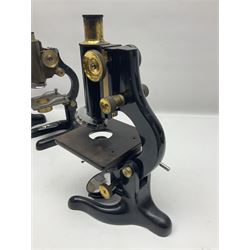 Four microscope, comprising W.J George Ltd, Watson Service 716606, Meopta no 230087 and one other  