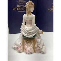 Two Royal Worcester figures, comprising A Gift of Love from the Age of Romance Series, limited edition 325/500, with certificate and original box and Royal Premier from the Glittering Occasions series, with original box 