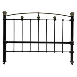 Victorian wrought metal and brass 4' 6'' double bedstead
