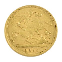 Queen Victoria 1895 gold half sovereign coin