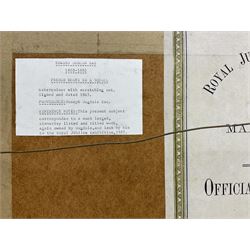 Edward Duncan (British 1803-1882): 'French Boats in a Squall', watercolour with scratching out signed and dated 1865, titled on label verso 22cm x 46cm 