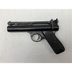 Webley Hurricane .22 air pistol with over lever action and thumb safety L27cm; Webley Premier .22 air pistol with over lever action No.816; part Diana model 2 air pistol; and quantity of .22 pellets in three tins