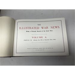 The Illustrated War News - Being a Pictorial Record of the Great War. Parts 1 -96 August 12th 1014 - June 7th 1916 uniformly bound in eight oblong quarto volumes with half-leather/gilt binding. Published by The Illustrated London News (8)