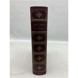 W.G. Grace - Cricket. 1891. Signed limited edition No.78/652. Re-bound in half leather with gilt panelled spine, marbled boards and end papers.