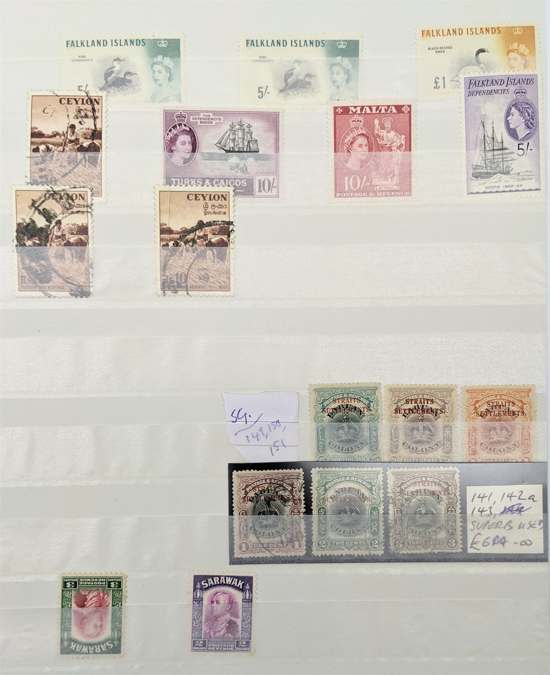 Queen Victoria and later World stamps, including Canada, Bermuda, Gibraltar, St Lucia, Trinidad, New Zealand, Cape of Good Hope etc, various values and monarchs , mint and used, housed in a green stockbook
