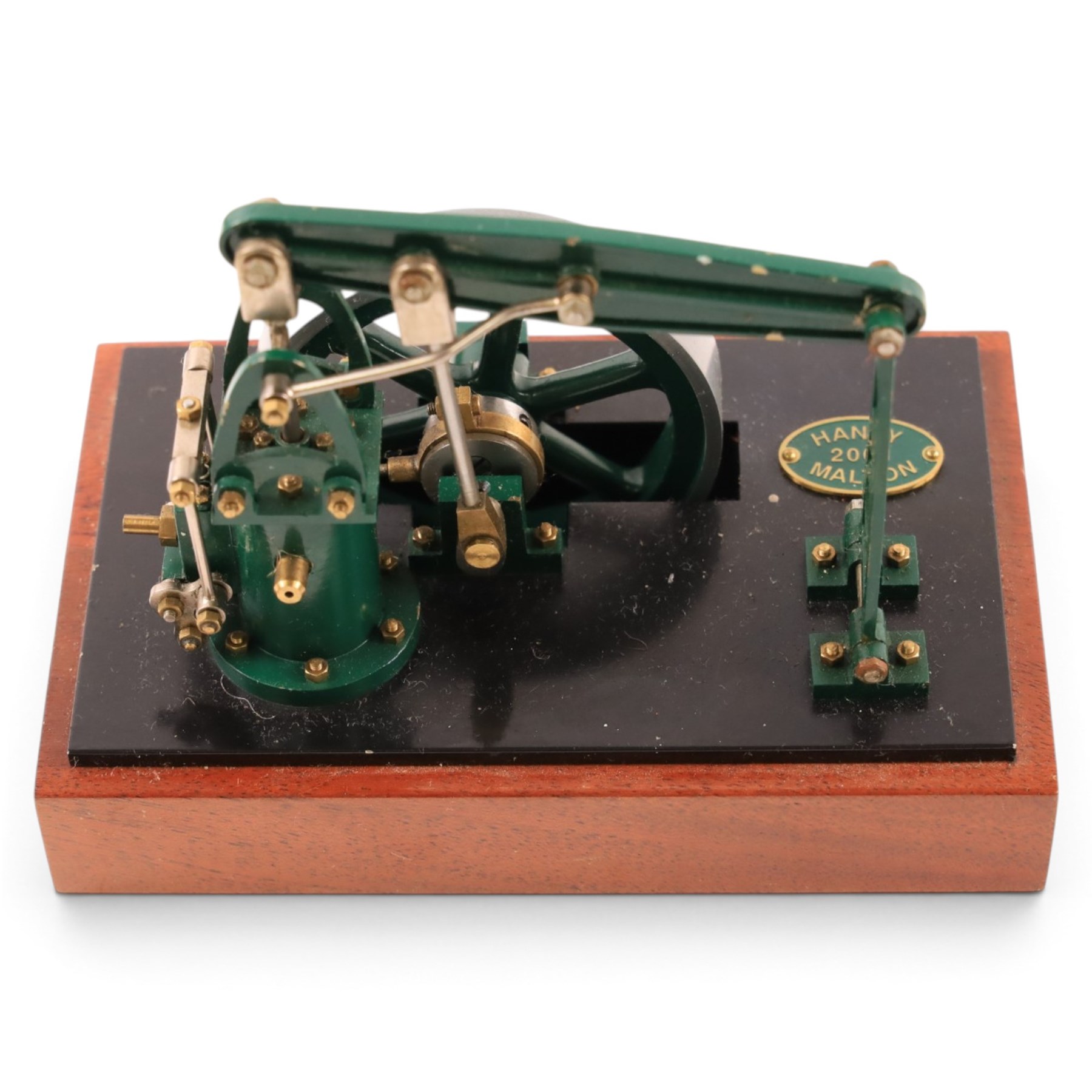 Collection of kit built model engines, including a Stirling Engine and vacuum engines, all with makers plaques for Hanby Malton