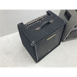 Roland KC550 keyboard amplifier serial no.ZS00651 L59cm; and a Carlsbro 4 x 10 speaker (2)