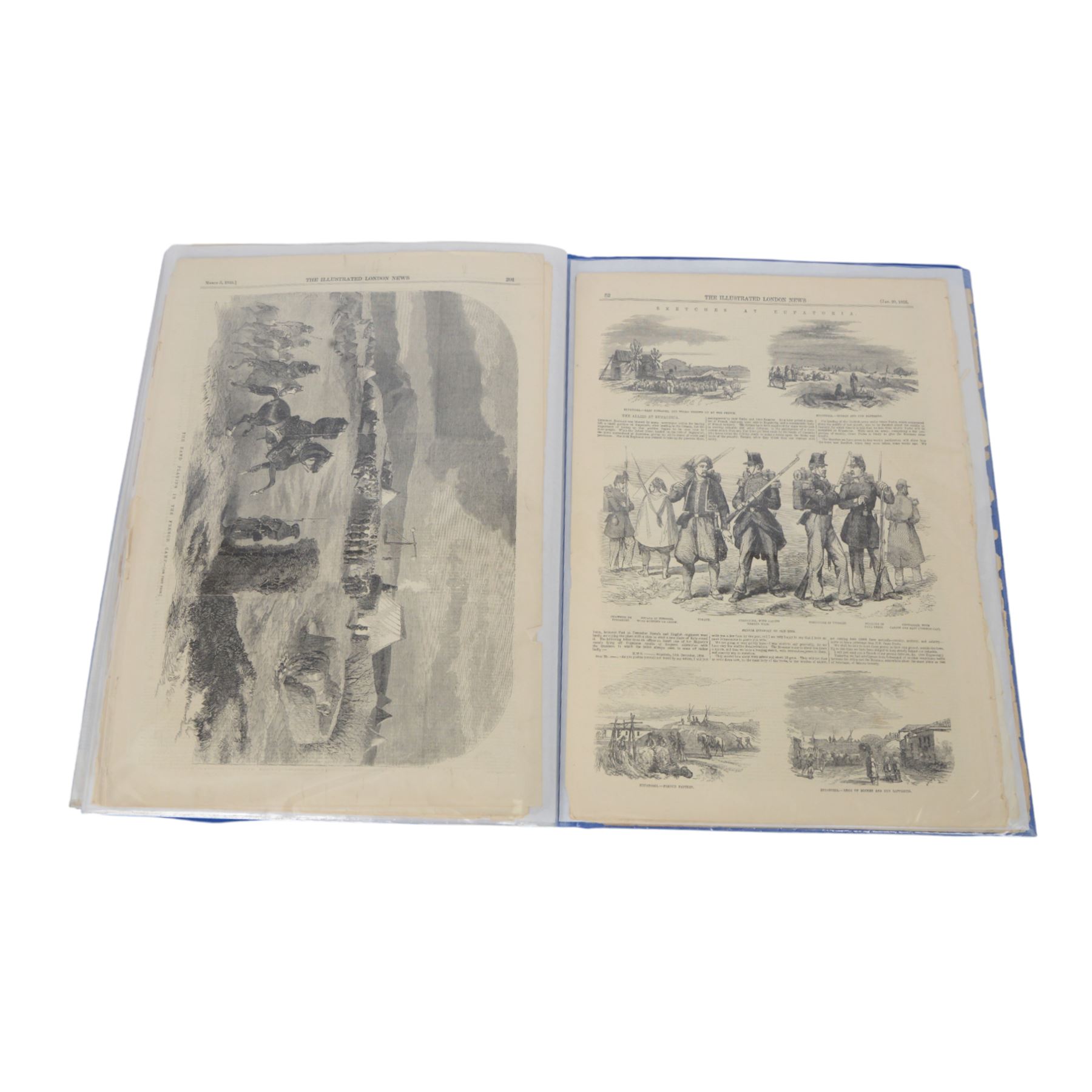 London Illustrated News, collection of articles and images relating to the Crimean War 1854-56 contained  a folder with other fifty items 