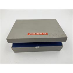 Minox C camera with 'Minox 1:3.5 f=15mm' lens, in fitted leather case with original box 