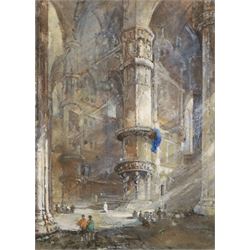 Charlotte Elizabeth Vawser RA (British fl. 1837-1875): Interior of a European Cathedral - ...