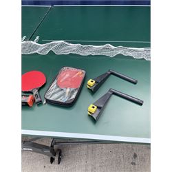 Kettler Riga outdoor tennis table with waterproof cover, net, bat and balls, 153cm x 275cm - THIS LOT IS TO BE COLLECTED BY APPOINTMENT FROM DUGGLEBY STORAGE, GREAT HILL, EASTFIELD, SCARBOROUGH, YO11 3TX