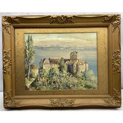 Continental School (Early 20th Century): Meersburg Castle - Germany, watercolour indistinctly signed 22cm x 29cm