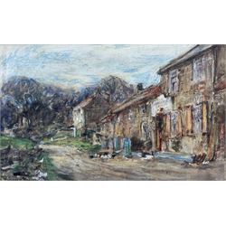 Rowland Henry Hill (Staithes Group 1873-1952): 'The Ellerby Hotel', watercolour and pastel signed and dated 1924, 17cm x 28cm