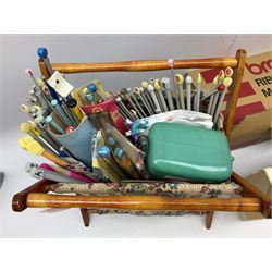  Brother cased knitting machine model KH-890 together with Brother Ribbing attachment model KH-850, knitting machine yarn cones in assorted colours, selection of knitting patterns etc