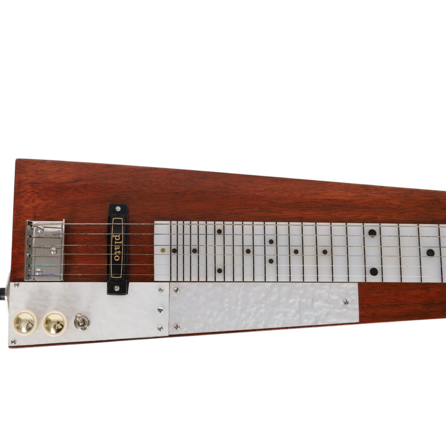 Early 1960s lap steel electric guitar with mahogany body and Plato pick-up, L81.5cm